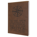 Dark Brown with Black Engraving Sketch Book with Unlined Notepad - Laser Engraved Leatherette