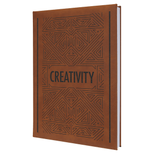 Rawhide with Black Engraving Sketch Book with Unlined Notepad - Laser Engraved Leatherette