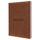 Rawhide with Black Engraving Sketch Book with Unlined Notepad - Laser Engraved Leatherette