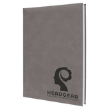 Gray with Black Engraving Sketch Book with Unlined Notepad - Laser Engraved Leatherette
