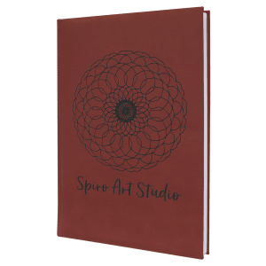 Rose with Black Engraving Sketch Book with Unlined Notepad - Laser Engraved Leatherette