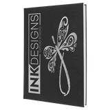 Black with Silver Engraving Sketch Book with Unlined Notepad - Laser Engraved Leatherette