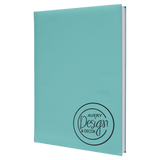 Teal with Black Engraving Sketch Book with Unlined Notepad - Laser Engraved Leatherette
