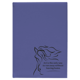 Purple with Black Engraving Sketch Book with Unlined Notepad - Laser Engraved Leatherette