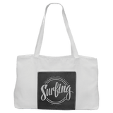 White Black with Silver Engraving Tote Bag - Laser Engraved Leatherette