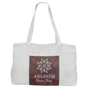 White Rustic with Silver Engraving Tote Bag - Laser Engraved Leatherette