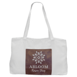 White Rustic with Silver Engraving Tote Bag - Laser Engraved Leatherette