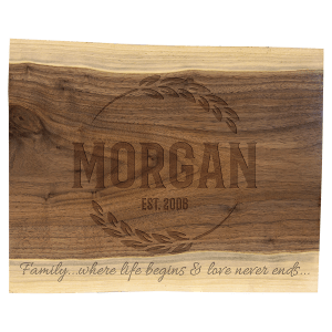 Walnut Cutting and Charcuterie Board - Laser Engraved Kitchen