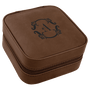 Leatherette Travel Jewelry Box - Compact with Black Lining - Laser Engraved Leatherette