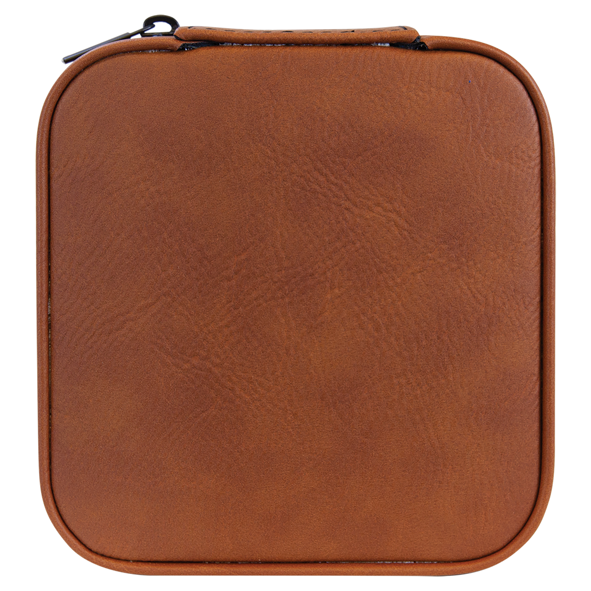 Leatherette Travel Jewelry Box - Compact with Black Lining - Laser Engraved Leatherette