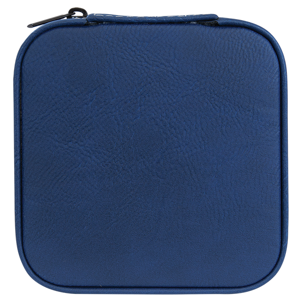 Leatherette Travel Jewelry Box - Compact with Black Lining - Laser Engraved Leatherette
