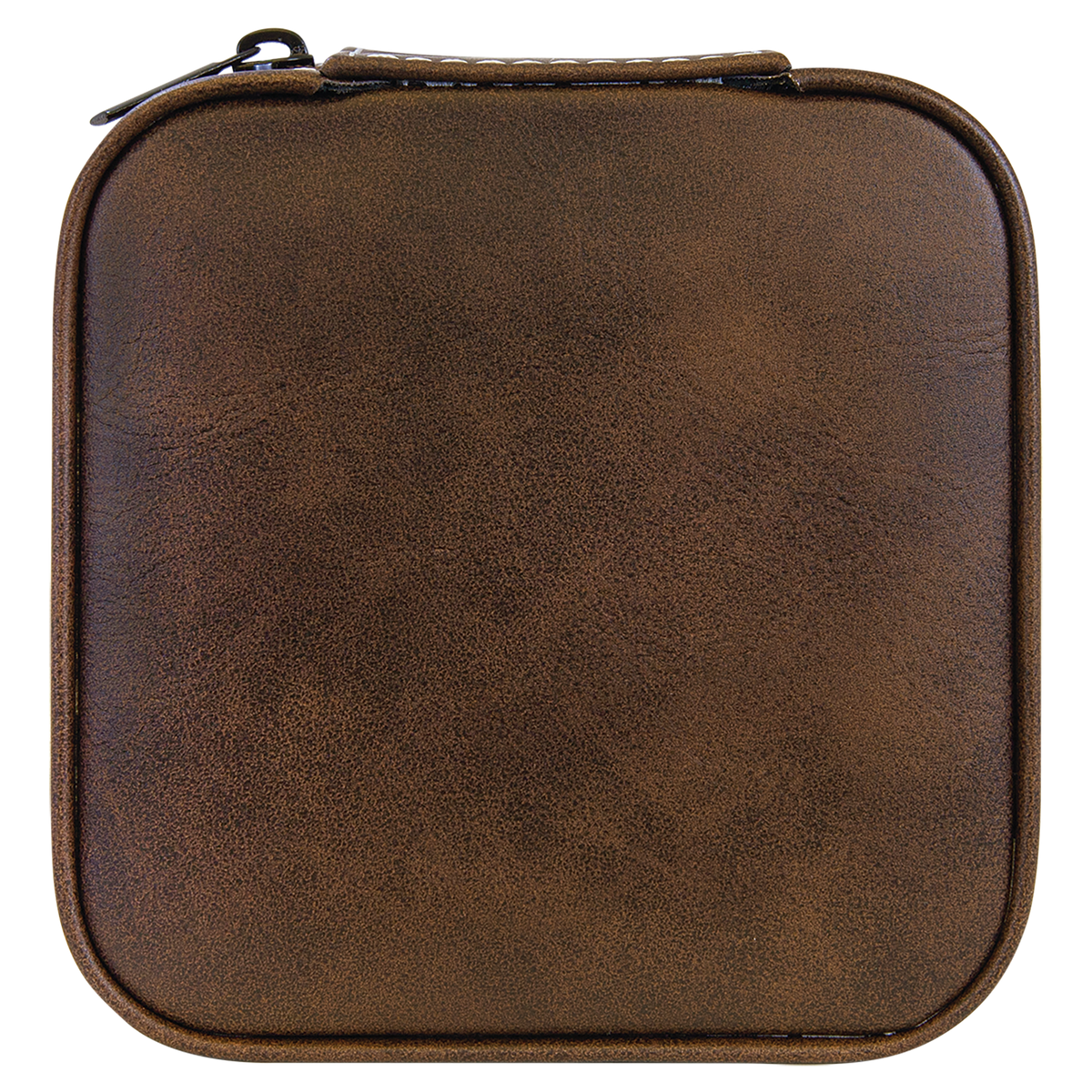 Leatherette Travel Jewelry Box - Compact with Black Lining - Laser Engraved Leatherette