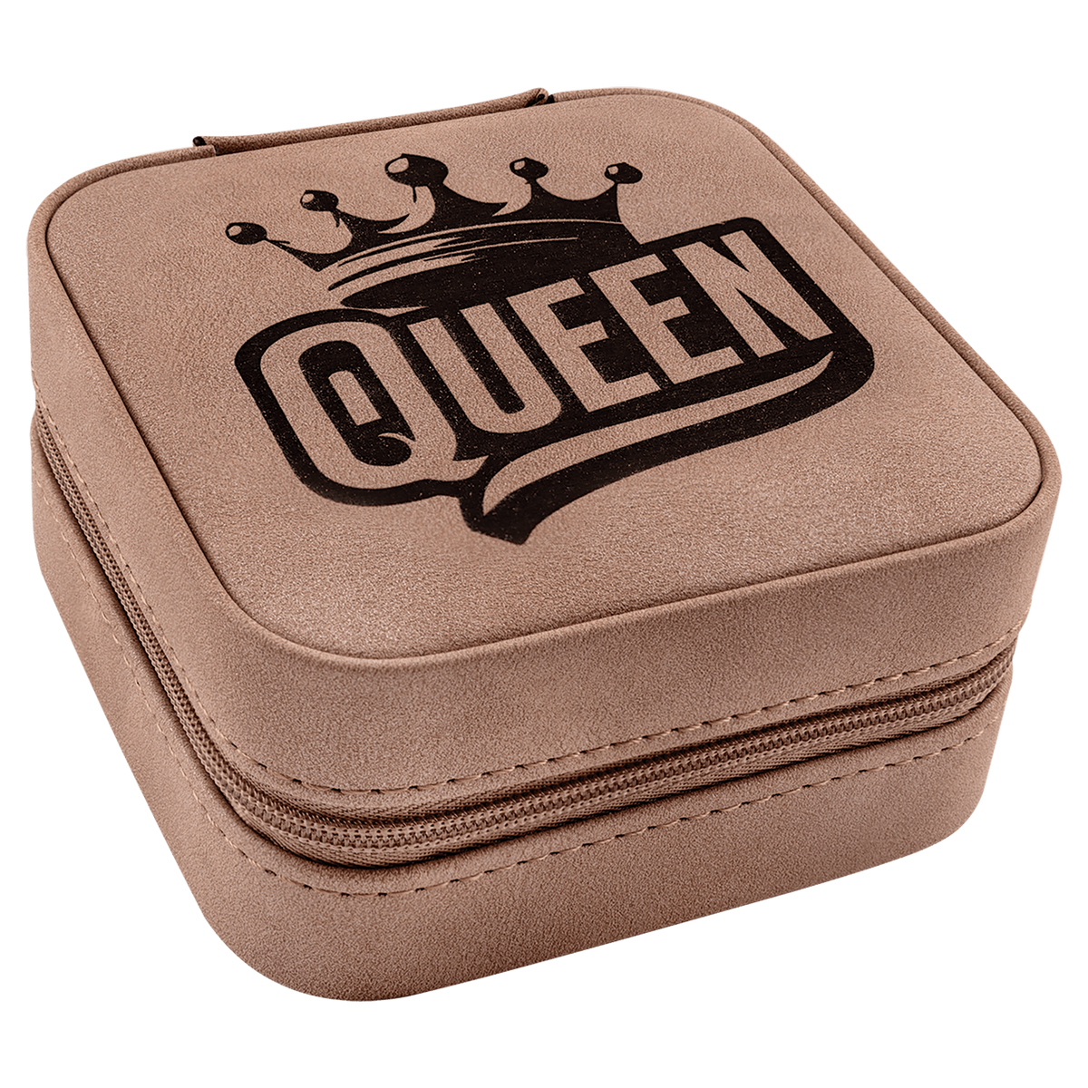 A Blush Travel Jewelry Box - Laserable Leatherette Creekside Collection 4" x 4"