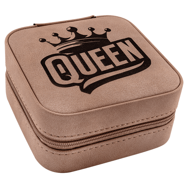 A Blush Travel Jewelry Box - Laserable Leatherette Creekside Collection 4" x 4"