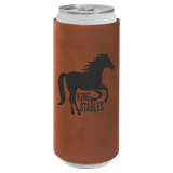 Rawhide with Black Engraving Slim Beverage Holder - Laser Engraved Drinkware