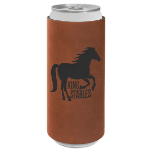 Rawhide with Black Engraving Slim Beverage Holder - Laser Engraved Drinkware