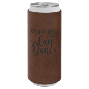 Dark Brown with Black Engraving Slim Beverage Holder - Laser Engraved Drinkware