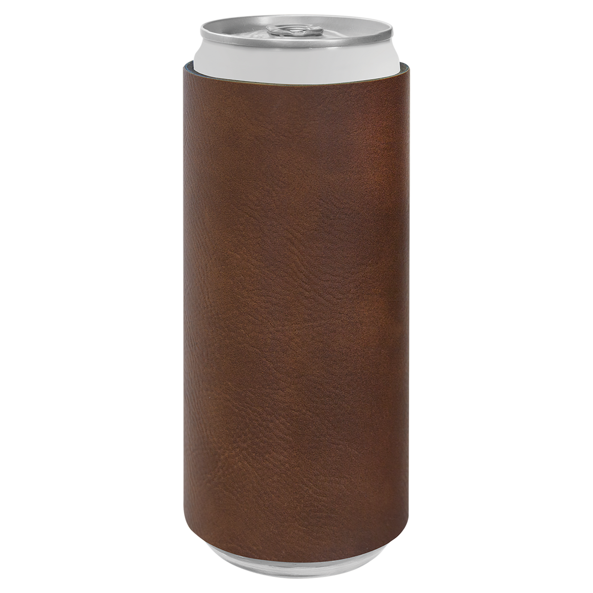 Dark Brown with Black Engraving Slim Beverage Holder - Laser Engraved Drinkware