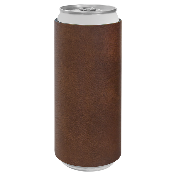 Dark Brown with Black Engraving Slim Beverage Holder - Laser Engraved Drinkware
