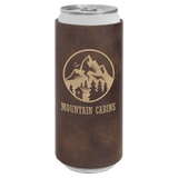 Rustic with Gold Engraving Slim Beverage Holder - Laser Engraved Drinkware