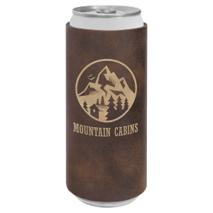 Rustic with Gold Engraving Slim Beverage Holder - Laser Engraved Drinkware