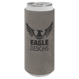 Gray with Black Engraving Slim Beverage Holder - Laser Engraved Drinkware