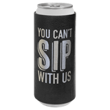 Black with Silver Engraving Slim Beverage Holder - Laser Engraved Drinkware