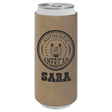 Light-Brown Slim Beverage Holder - Laser Engraved Drinkware