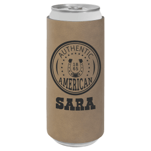 Light-Brown Slim Beverage Holder - Laser Engraved Drinkware
