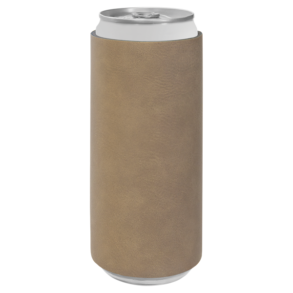 Light-Brown Slim Beverage Holder - Laser Engraved Drinkware
