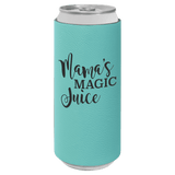 Teal with Black Engraving Slim Beverage Holder - Laser Engraved Drinkware