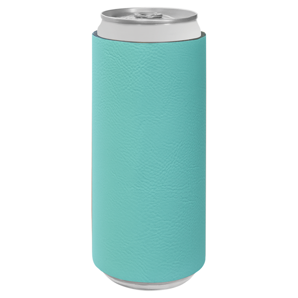 Teal with Black Engraving Slim Beverage Holder - Laser Engraved Drinkware