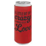 Red with Black Engraving Slim Beverage Holder - Laser Engraved Drinkware