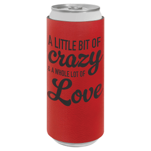 Red with Black Engraving Slim Beverage Holder - Laser Engraved Drinkware