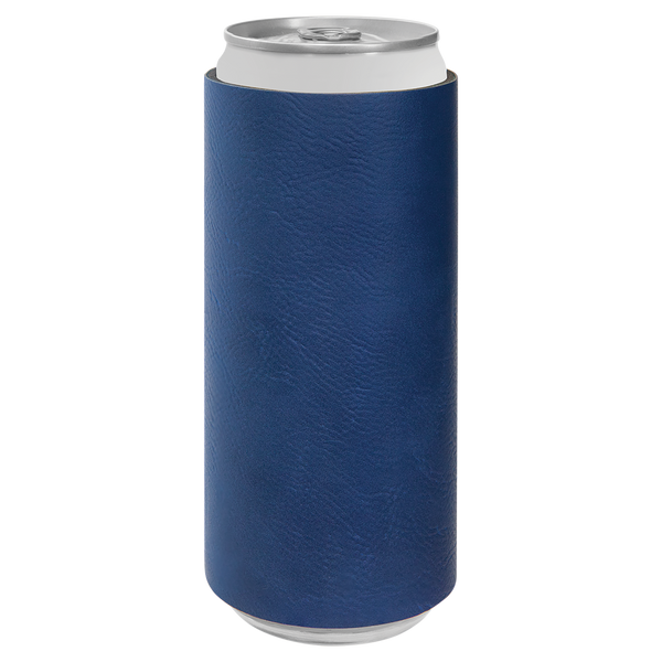 Blue with Silver Engraving Slim Beverage Holder - Laser Engraved Drinkware