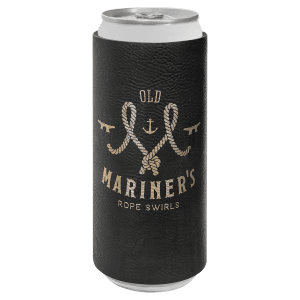 Black with Gold Engraving Slim Beverage Holder - Laser Engraved Drinkware