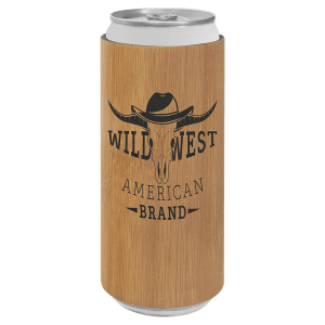 Bamboo with Black Engraving Slim Beverage Holder - Laser Engraved Drinkware