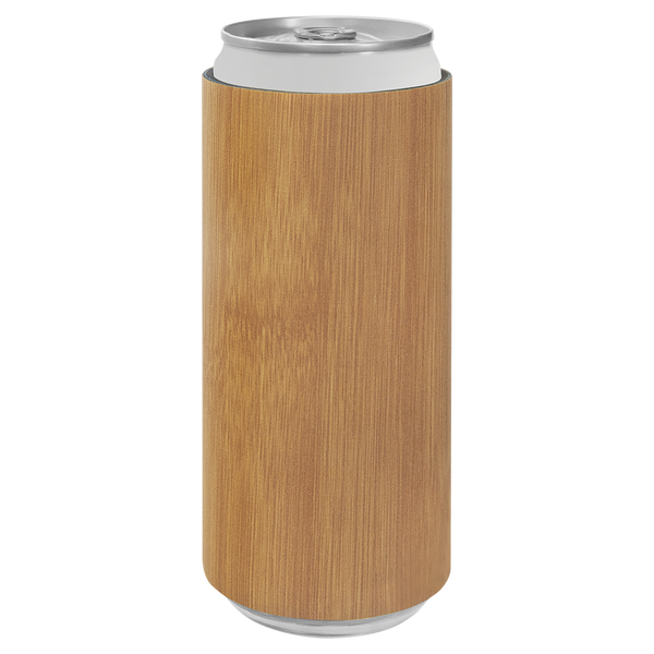 Bamboo with Black Engraving Slim Beverage Holder - Laser Engraved Drinkware