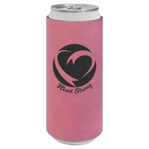 Pink with Black Engraving Slim Beverage Holder - Laser Engraved Drinkware