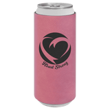 Pink with Black Engraving Slim Beverage Holder - Laser Engraved Drinkware
