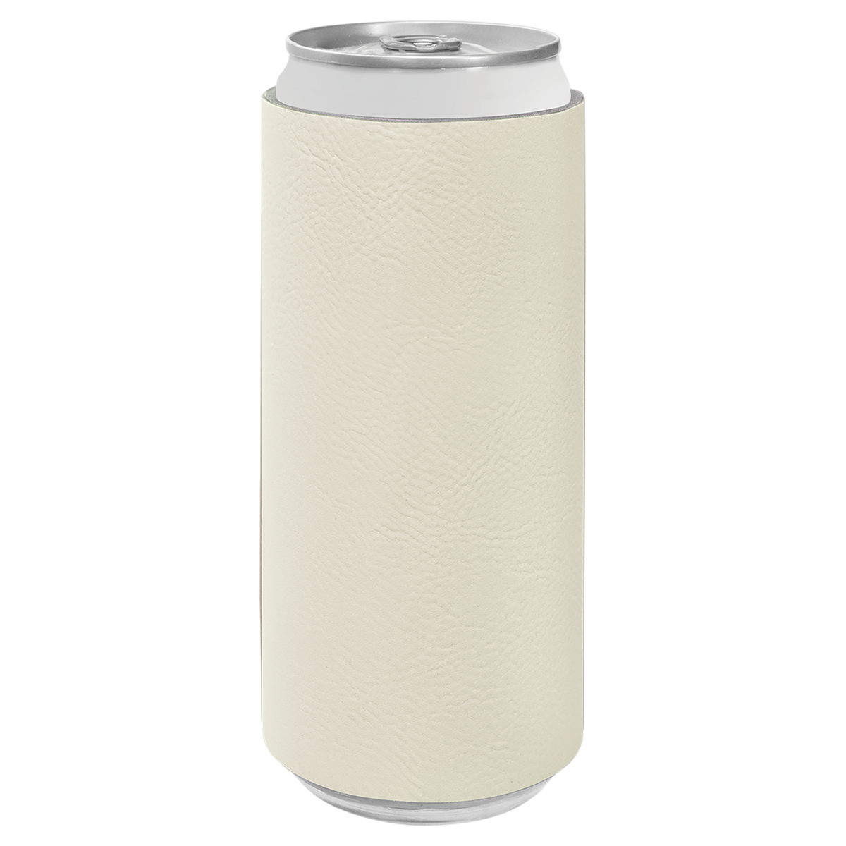 White with Black Engraving Slim Beverage Holder - Laser Engraved Drinkware