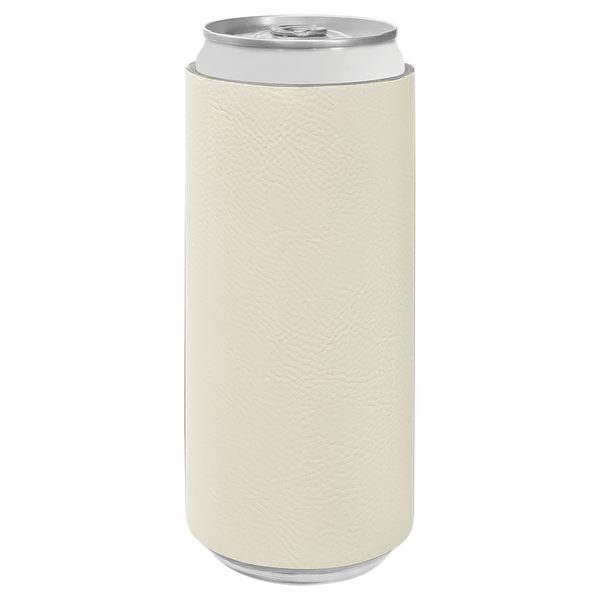 White with Black Engraving Slim Beverage Holder - Laser Engraved Drinkware