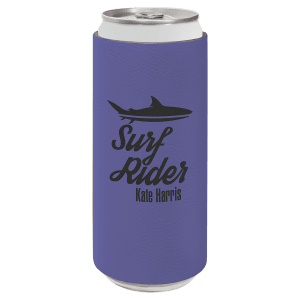 Purple with Black Engraving Slim Beverage Holder - Laser Engraved Drinkware