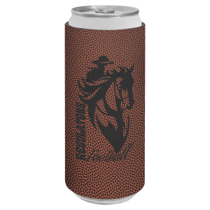 Football with Black Engraving Slim Beverage Holder - Laser Engraved Drinkware