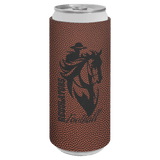 Football with Black Engraving Slim Beverage Holder - Laser Engraved Drinkware