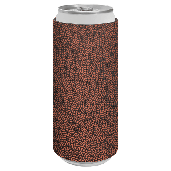 Football with Black Engraving Slim Beverage Holder - Laser Engraved Drinkware
