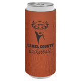 Basketball with Black Engraving Slim Beverage Holder - Laser Engraved Drinkware