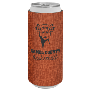 Basketball with Black Engraving Slim Beverage Holder - Laser Engraved Drinkware