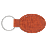 Basketball with Black Engraving Oval Keychain - Laser Engraved Leatherette