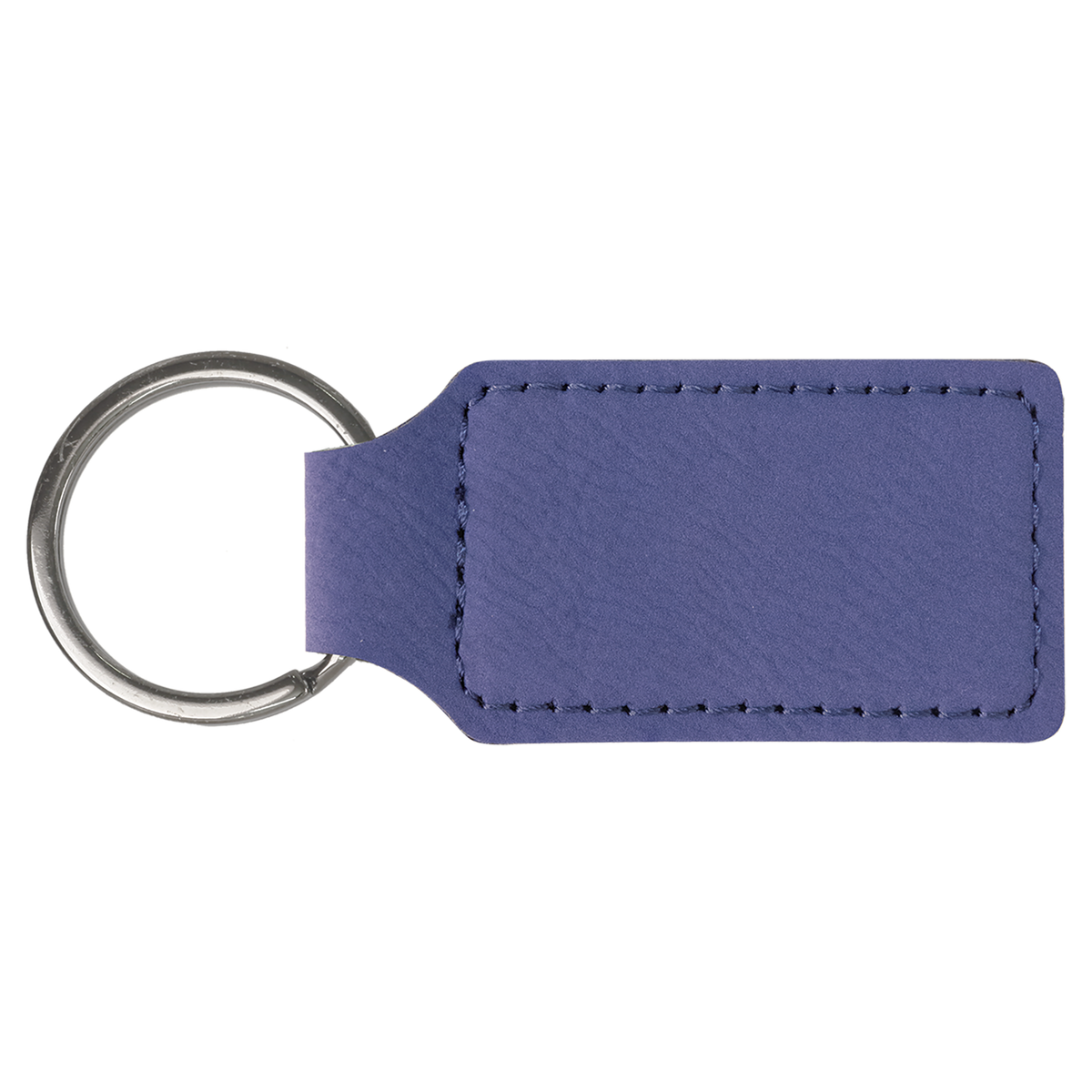 Purple with Black Engraving Rectangle Keychain - Laser Engraved Leatherette